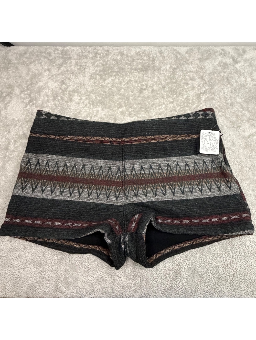Free People Patterned Wool Blend Shorts Size 8 NWT